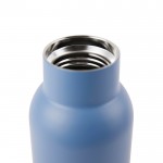 Gerecyclede roestvrijstalen fles met houten deksel en handvat 800 ml kleur blauw tweede weergave