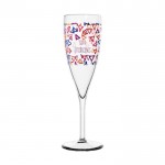 Herbruikbaar champagneglas van 160ml kleur doorzichtig met logo