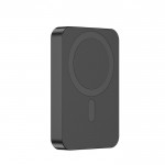 Powerbank met magneet voor mobiele telefoon en type C poort 10.000 mAh kleur zwart met afdrukgebied