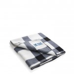 Zachte ruitpatroon deken met logo  weergave met jouw bedrukking