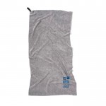 Bedrukte handdoek van gerecycled microvezel, 70 x 140 cm weergave met jouw bedrukking