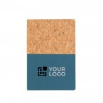 Kurk / kraftpapier notitieboek met logo weergave met jouw bedrukking