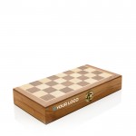 Houten, opvouwbaar schaakspel met logo weergave met jouw bedrukking