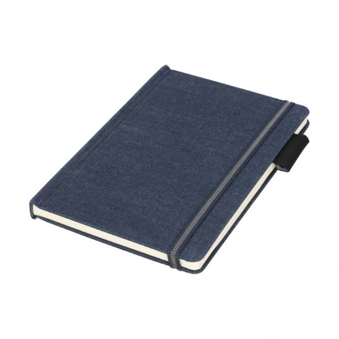 Notitieboekje met denim kaft kleur blauw