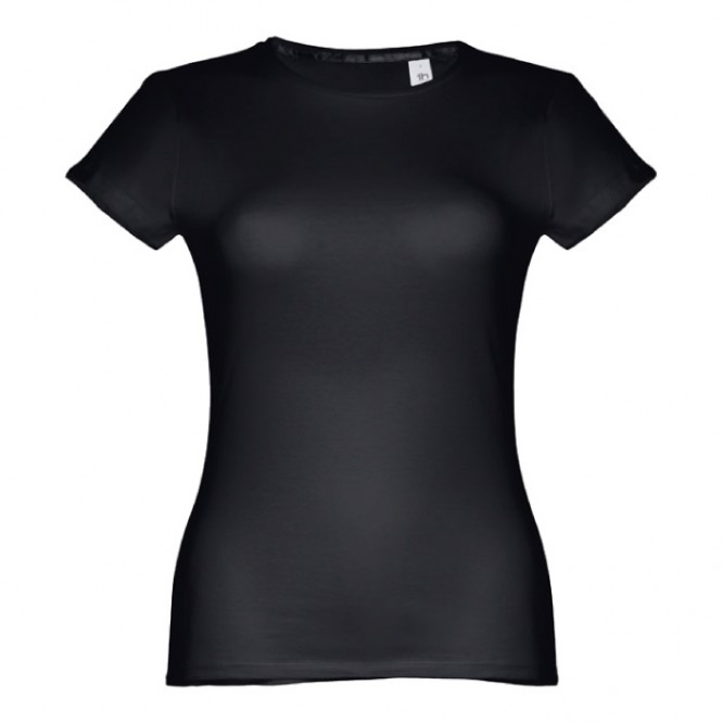Katoenen T-shirts met logo voor vrouwen in de kleur zwart