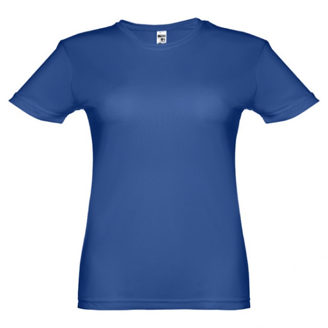 Polyester damesshirt met opdruk, 130 g/m2 in de kleur koningsblauw