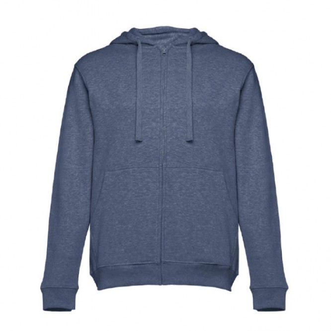 Sweater met logo en ritssluiting, 320 g/m2 in de kleur gemarmerd blauw