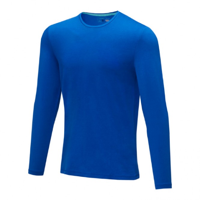 Bedrukte eco shirts met lange mouwen in de kleur koningsblauw
