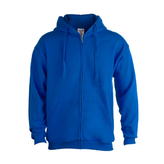 Goedkoop hoodie bedrukken met rits, 280 g/m2 in de kleur blauw