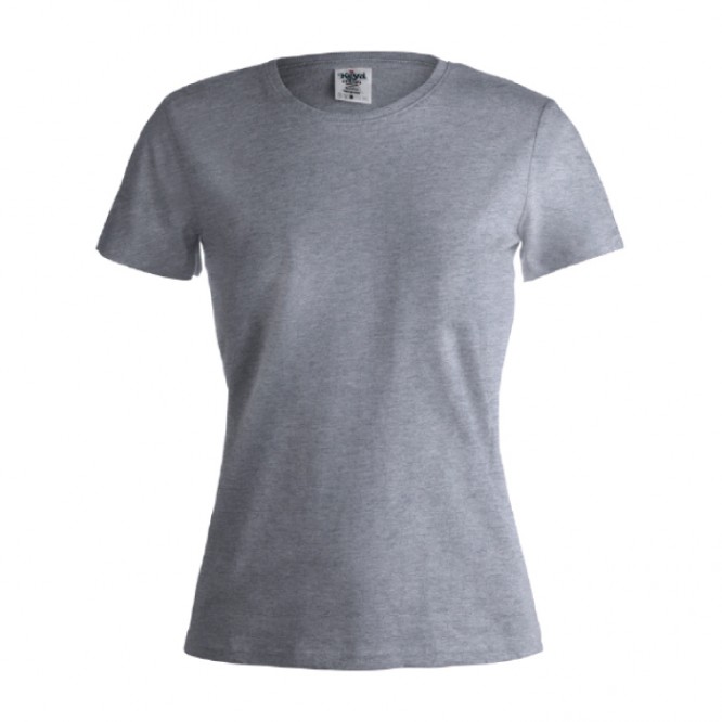 Katoenen dames T-shirt voor reclame in de kleur grijs