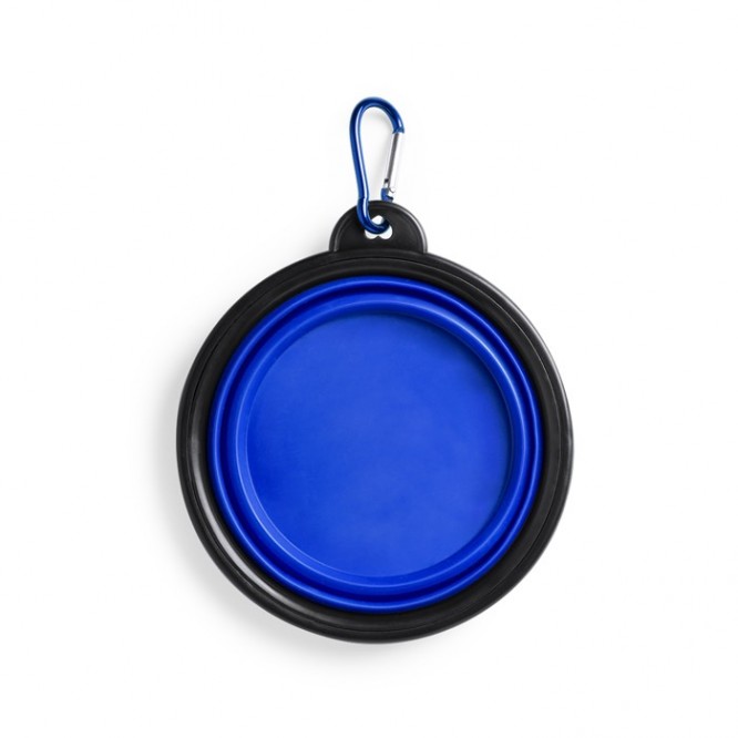 Opvouwbare bedrukte voerbak met logo kleur blauw eerste weergave