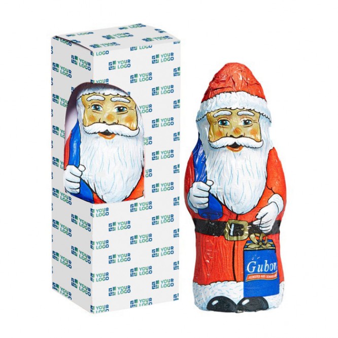 Chocolade in de vorm van de Kerstman individueel verpakt kleur wit hoofdweergave