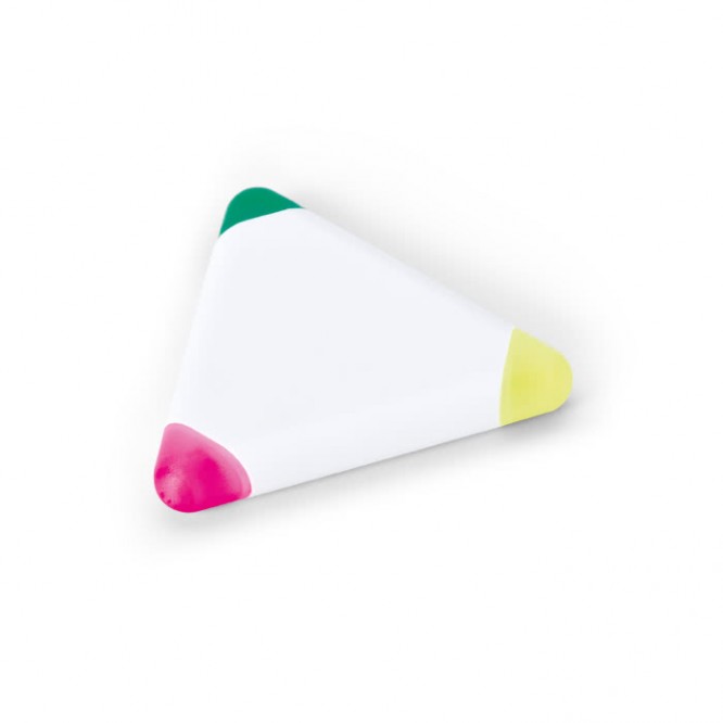 Markeerstift driehoek met groen, roze en geel