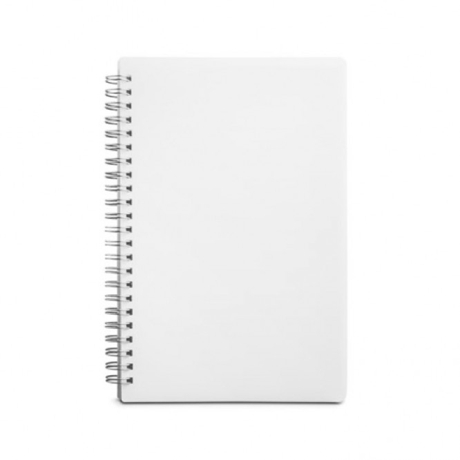 Antibacterieel notitieboekje met logo kleur wit eerste weergave