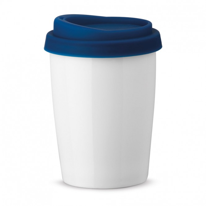 Gepersonaliseerde koffiebeker to go kleur blauw