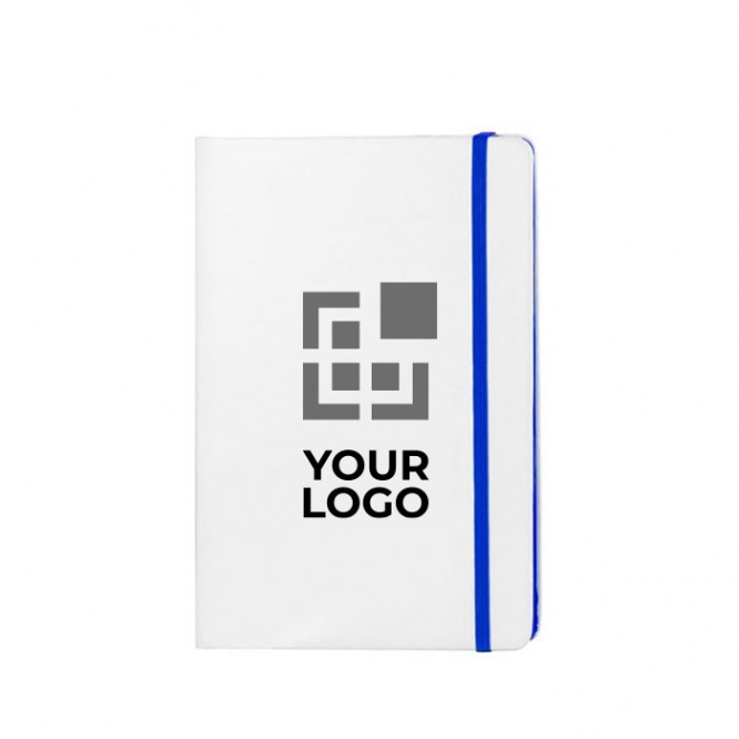 Bedrukt notitieboekje met elastieksluiting weergave met jouw bedrukking