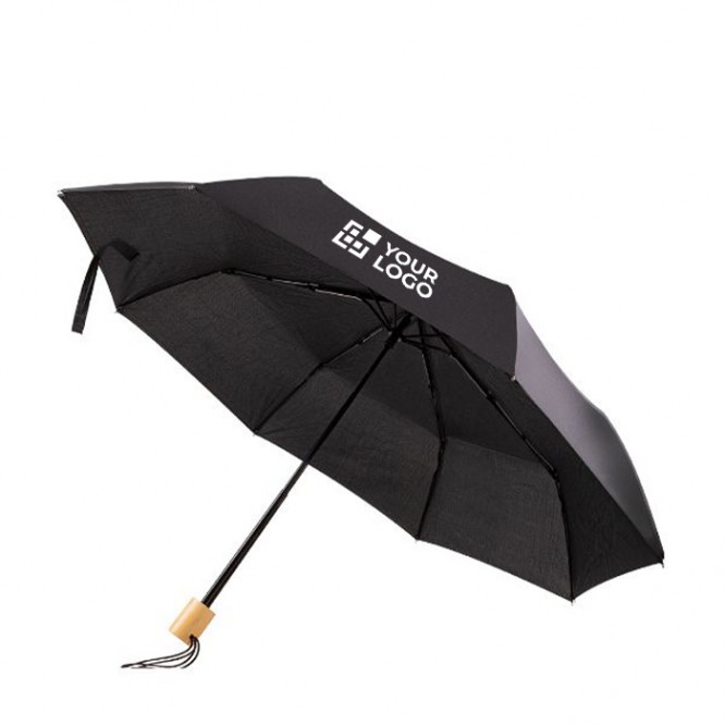 paraplu Opvouwbaar gemaakt van gerecycled plastic weergave met jouw bedrukking