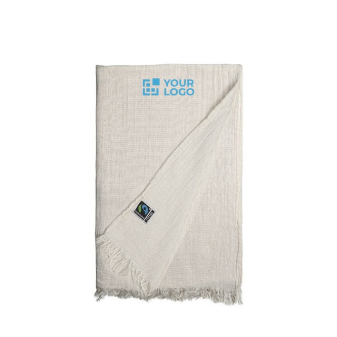 Fairtrade katoenen sjaal met harige randen 85 g/m2