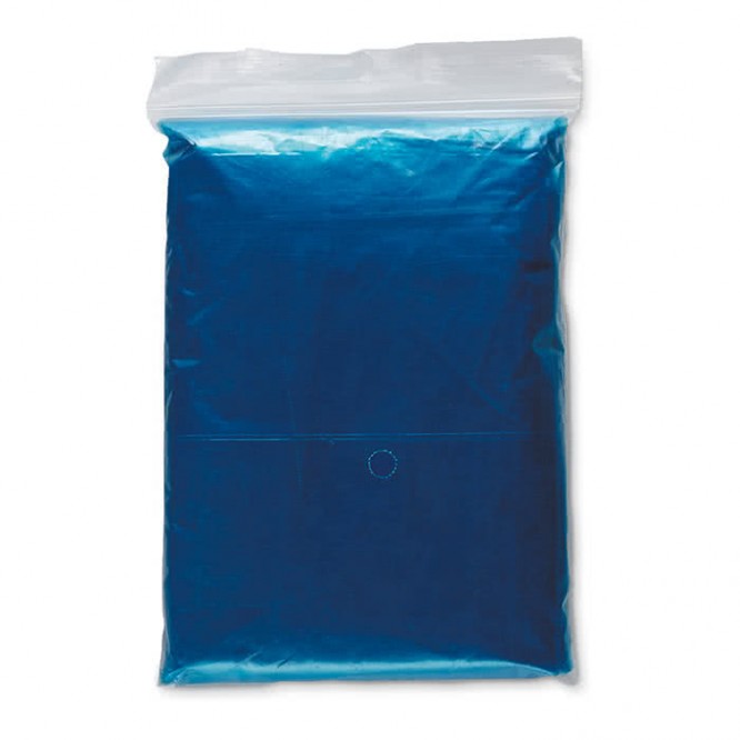 Opvouwbare poncho met opdruk kleur blauw