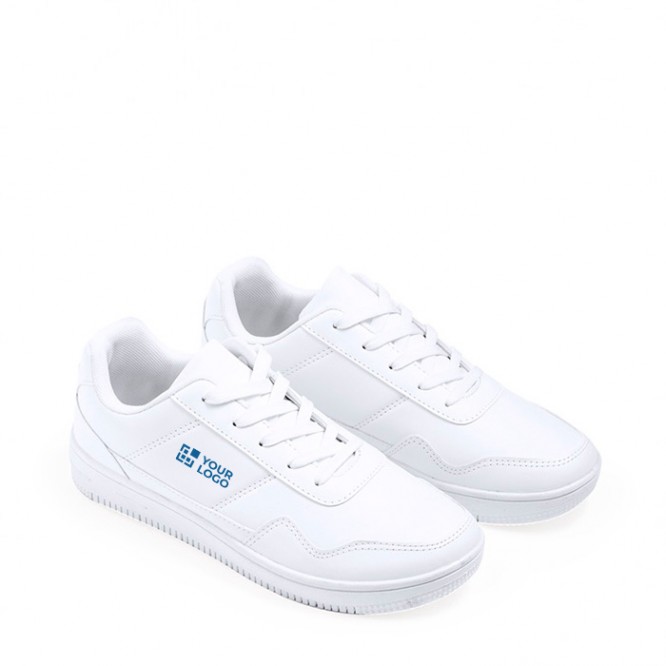 Witte polyester sneakers met bijpassende veters maat 42