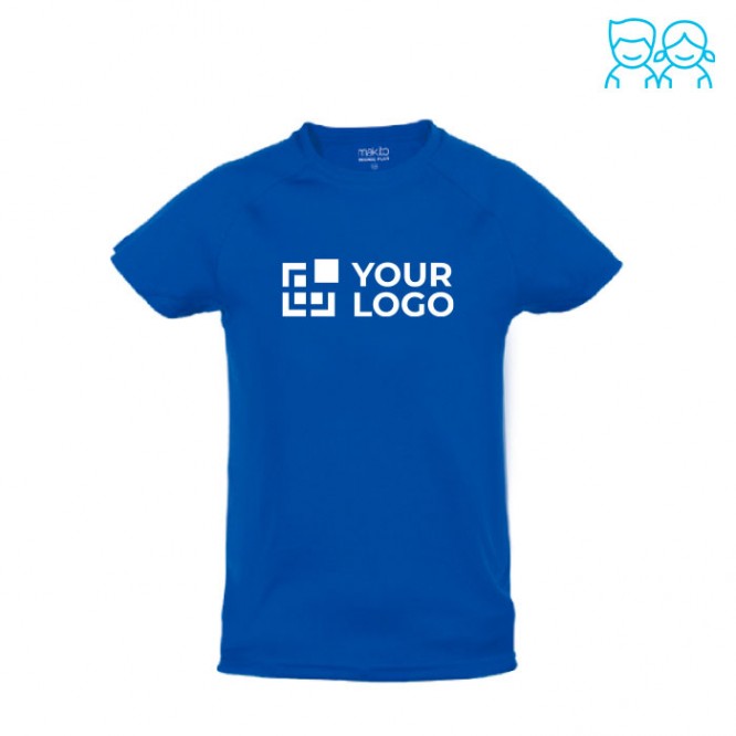 Sportieve T-shirts voor kinderen, 135 g/m2 in de kleur blauw
