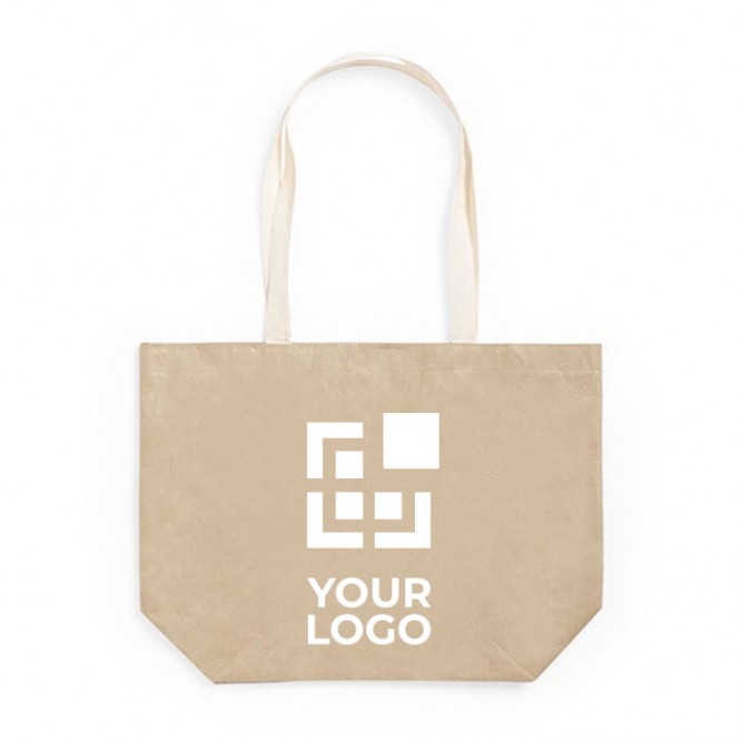 Gelamineerd papieren tas met logo weergave met jouw bedrukking
