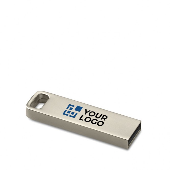 Metalen USB-stick om te bedrukken weergave met jouw bedrukking