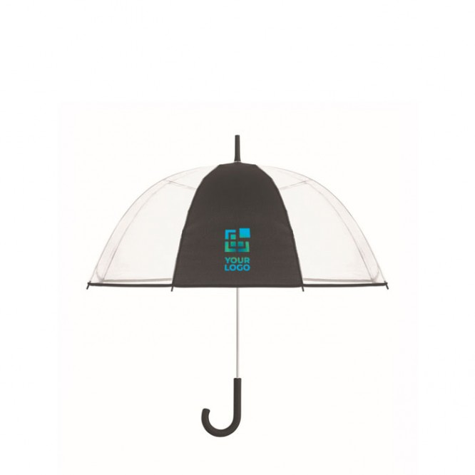 Transparante paraplu met rubberen handvat 23