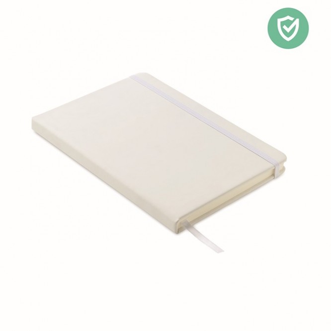 Antibacterieel gepersonaliseerd notitieboek a5 met logo kleur wit