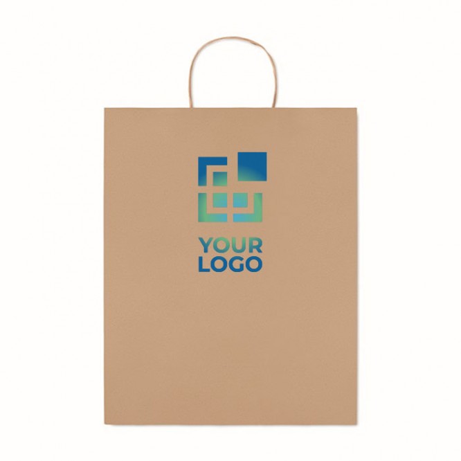 Grote papieren tas met logo weergave met jouw bedrukking