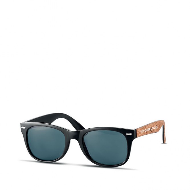 Eco zonnebril met logo, UV400 kleur zwart