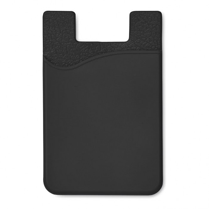 Siliconen kaartjeshouder met logo kleur zwart