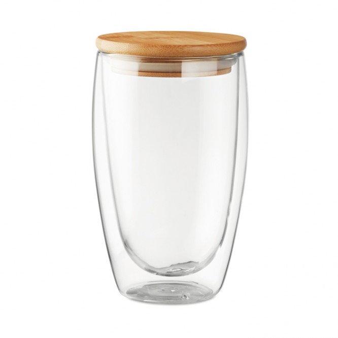 Glas met bamboe deksel, 450ml