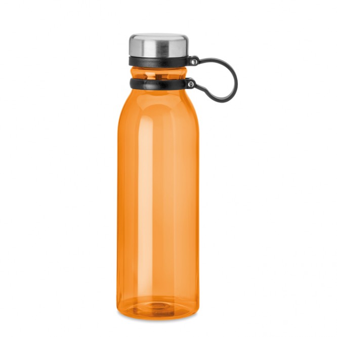 Grote RPET fles met logo kleur oranje