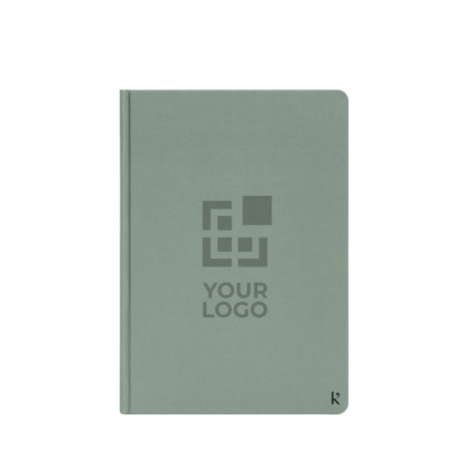 Notitieboek met waterproof papier (lijntjes) kleur gebroken wit tweede weergave voorkant