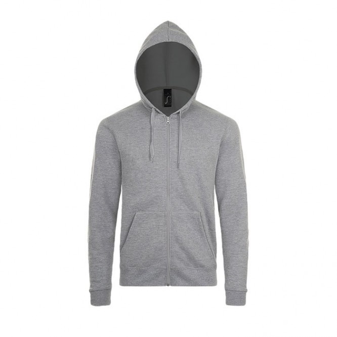 Rits sweater met logo, 260 g/m2 in de kleur grijs