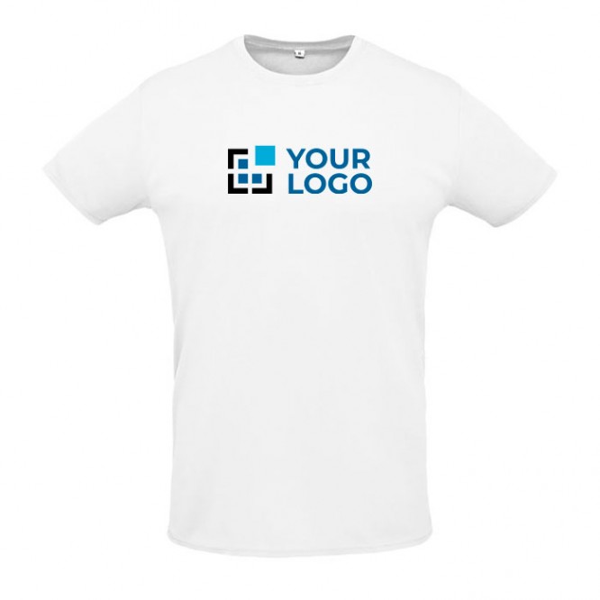 Sportieve unisex T-shirts met logo, 130 g/m2 in de kleur lichtgroen