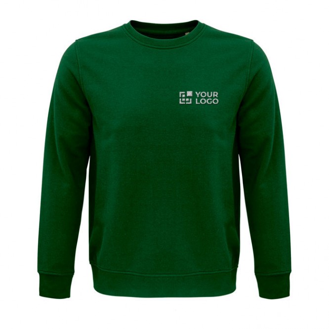 Gepersonaliseerde trui met duurzaam logo 280 g/m2 kleur donkergroen