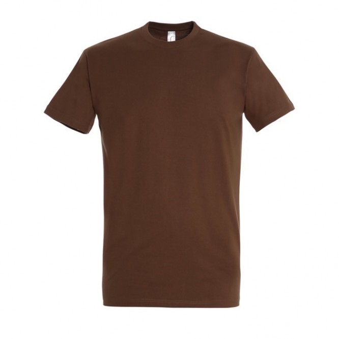 Katoenen unisex T-shirts met logo, 190 g/m2 in de kleur bruin