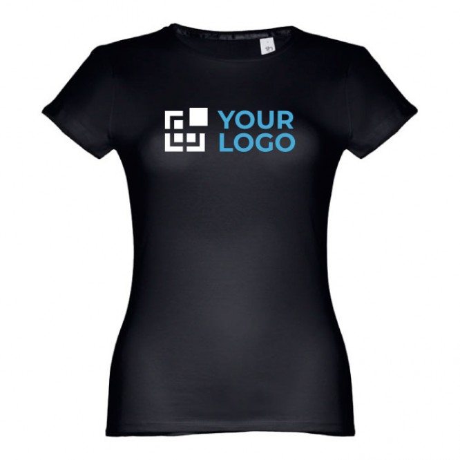 Katoenen T-shirts met logo voor vrouwen in de kleur zwart