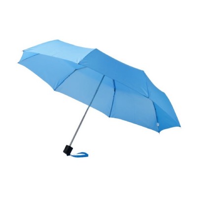 Handige 21.5" paraplu met logo bedrukt kleur lichtblauw