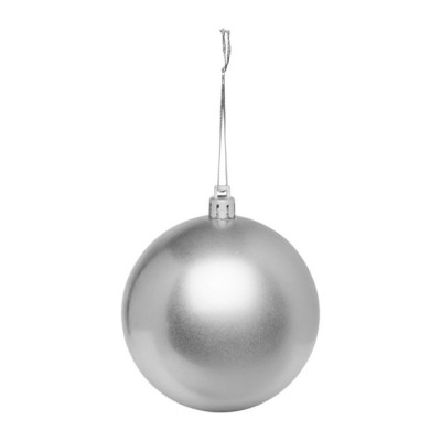 Kerstbal met jouw bedrijfslogo (glanzend) kleur zilver tweede weergave voorkant