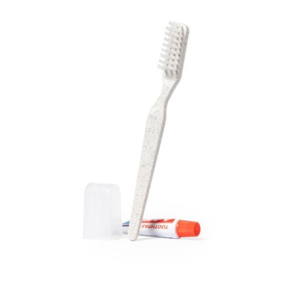 Eco tandenborstel met tandpasta kleur naturel tweede weergave