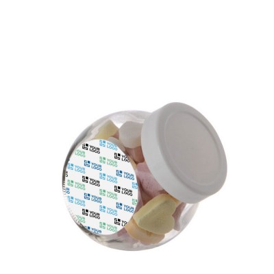 Klein potje gevuld met een assortiment hartpillen 200ml kleur wit hoofdweergave