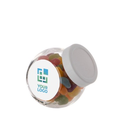 Klein potje gevuld met een assortiment Jelly Beans 200ml kleur wit hoofdweergave