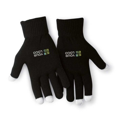 Touchscreen handschoenen met logo zwart
