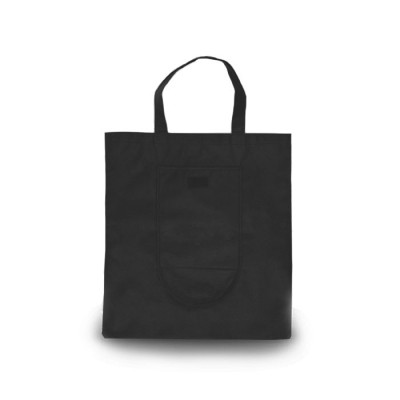 Opvouwbare, bedrukte non-woven tassen kleur zwart