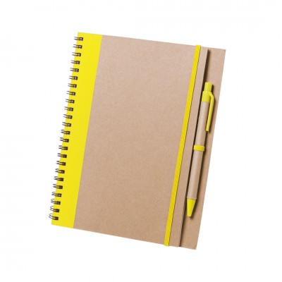 Ring A5 notitieboek bedrukken met logo kleur geel