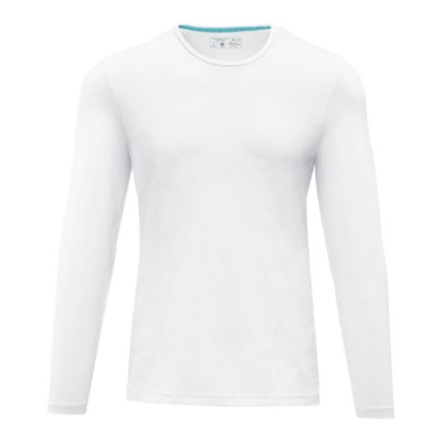 Bedrukte eco shirts met lange mouwen in de kleur wit