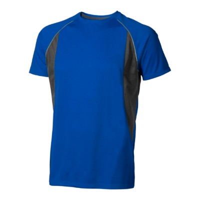 Polyester sportshirts bedrukt met logo in de kleur koningsblauw
